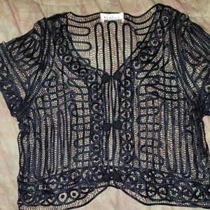 Black All Silk Bolero - size small